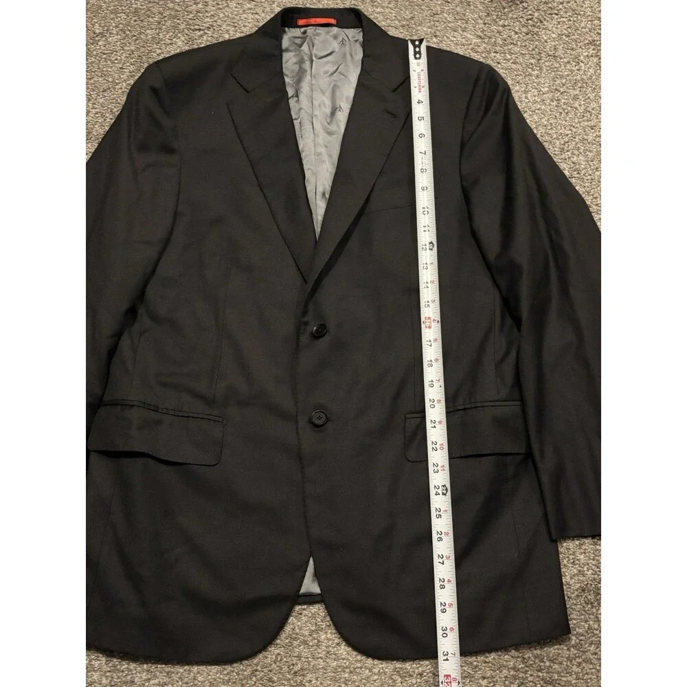 Isaia Blazer Mens 54 Black Made in Italy Wool‎ Jacket Nuova Base S Cupro